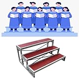 Folding Choral Stairs Stage Riser Platform Based Metal Anti-Slip Portable Multi-Level Home Theater Seating,Heavy-Duty Waterproof Choir Risers - Portable Step Platform for Indoor/Outdoor Even