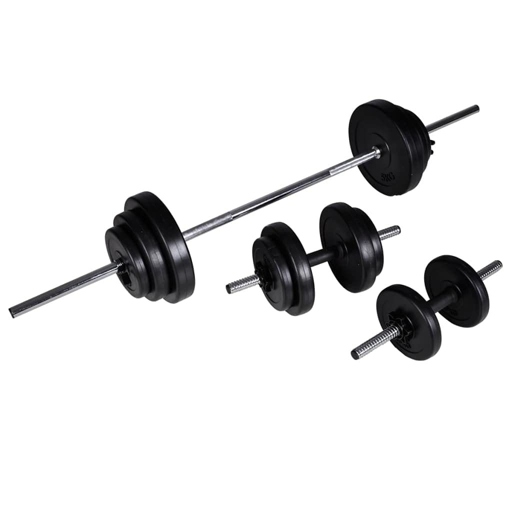 Brokky Panca da Palestra con Bilanciere e Set di Manubri 30,5 kg-Panca Multifunzione Palestra Casa, Panca Palestra, Pieghevole/Regolabile/Supporto Bilanciere, Panca Reclinabile&Panca Addominali, Panca