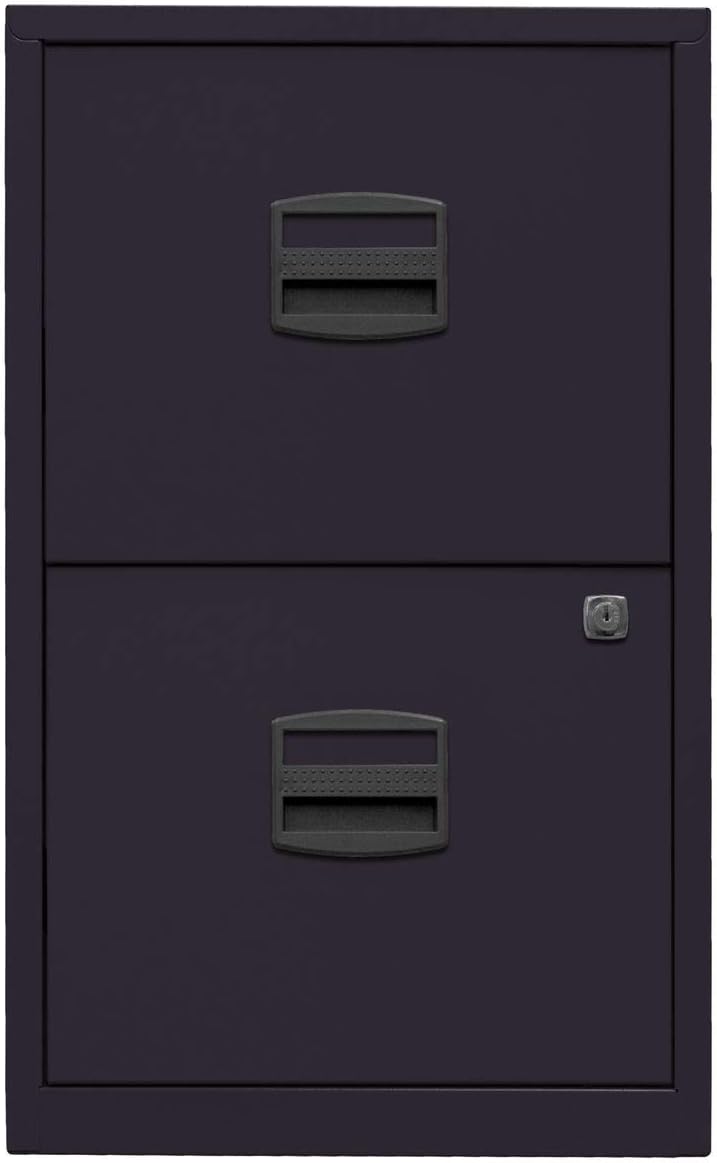 Storex Mobiler Aktenschrank Aus Kunststoff – 2 Schubladen, 49x38x59 Cm, Verriegelbar, Schwarz/grau