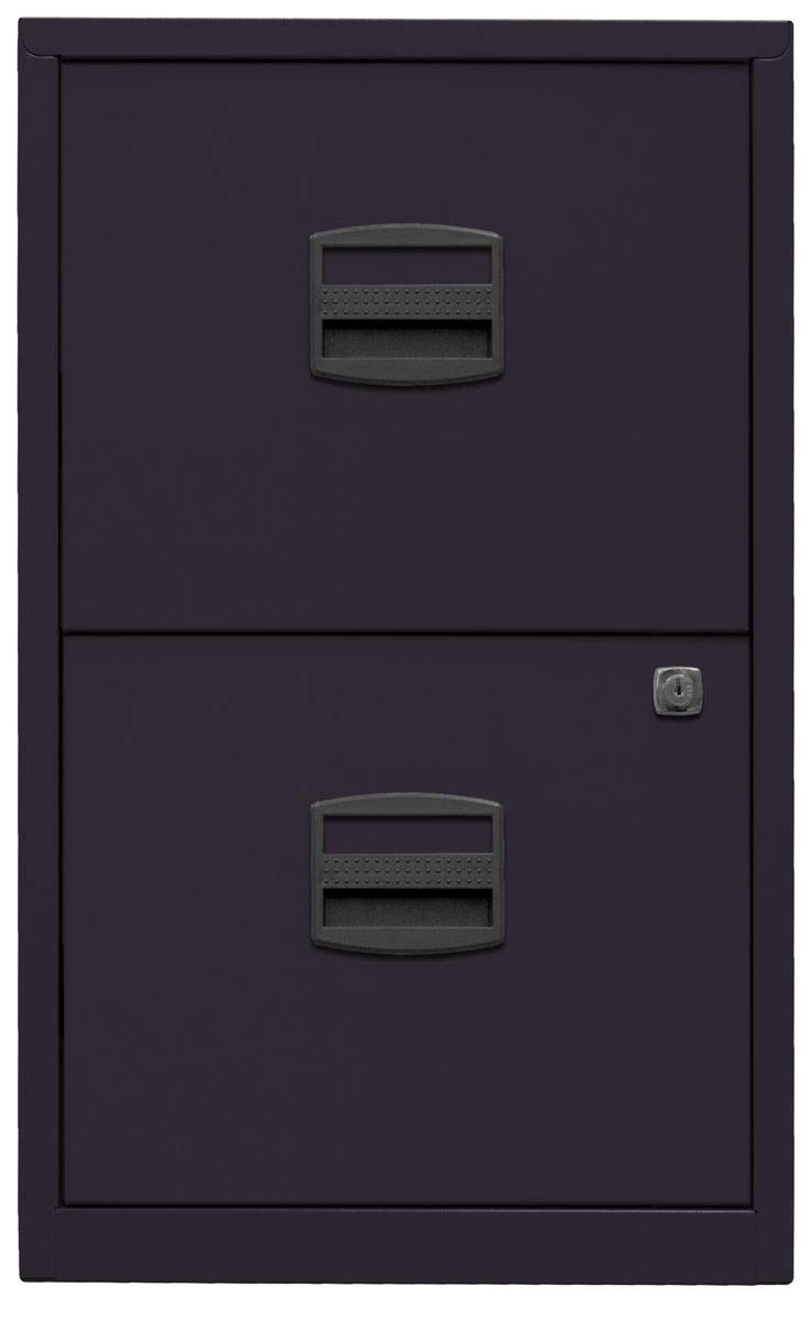 Bisley Home PFA - Armadietto con 2 cassetti, in Metallo, 633 Nero, 40 x 41,3 x 67,2 cm