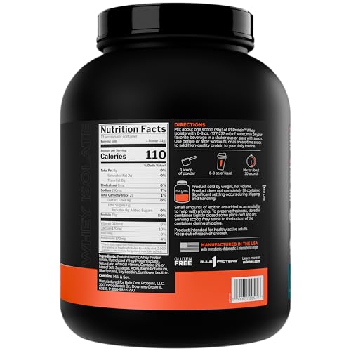 Image of Rule 1 Proteins R1 Protein Whey Isolate - with 25g Protein & 6g BCAA Exclusively from Isolated & Hydrolyzed Sources for Workout Recovery (5 Pounds, Birthday Cake)