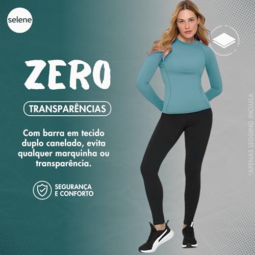 SELENE Calça Legging Térmica Feminina Felpa Grossa Para Frio, Preto, M