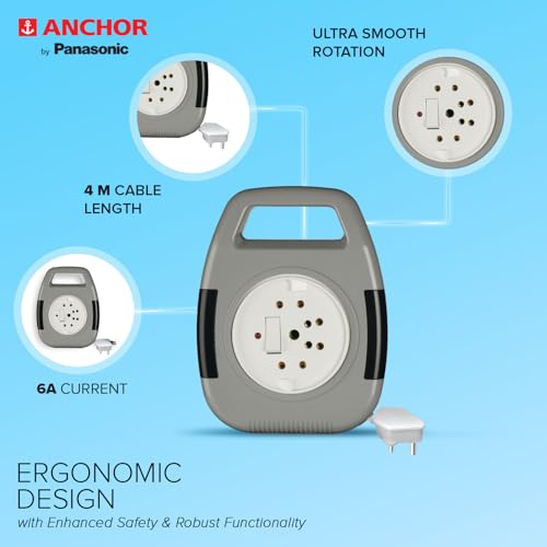 Image of Anchor by Panasonic 6A Cherry Flexicord Socket 3 Pin 4 Mtr