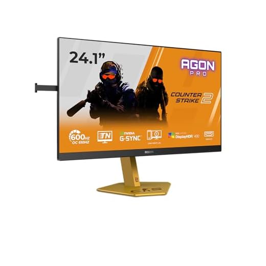 AOC CS24A 24.1 Zoll FHD USB Hub Gaming Monitor, 610Hz, TN Esports Panel, 0.5ms MPRT, Adaptive Sync, HDR400, G-Sync Compatible, Höhenverstellung,(1920x1080 HDMI 2X 2.1 DP 1x 1.4) Schwarz/Orange