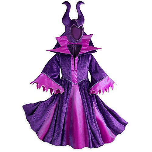 Disney Store Official Maleficent Halloween Costume for Girls - Disney Halloween Costumes for kids - Dress up Clothes for Pretend Play - Cosplay Costume with Embroidered Details - Size 9/10