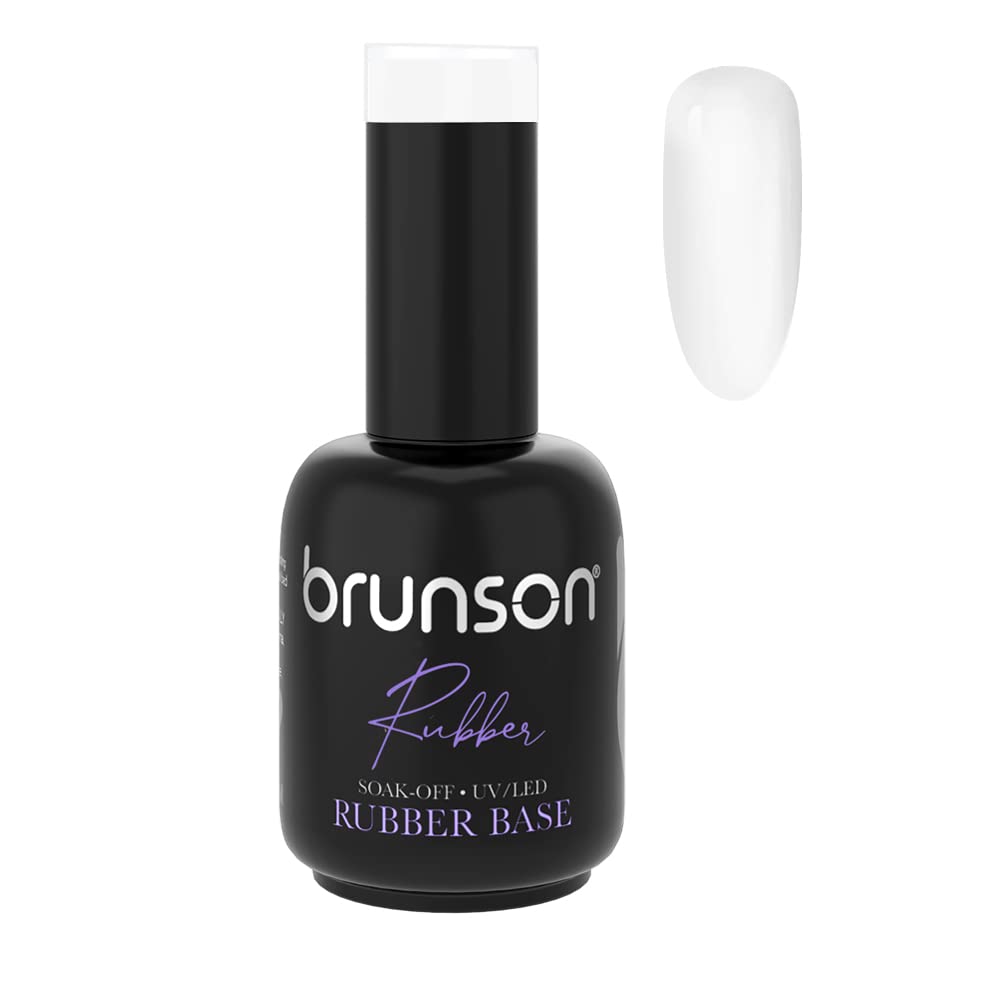 brunson Rubber Base Gel Clear Rubber Base Coat Gel Nail Polish Clear for Nails French Manicure Transparent Extend Gel Soak Off UV LED Curing Requires Single Bottle Salon Home DIY Use.18ml BRB04
