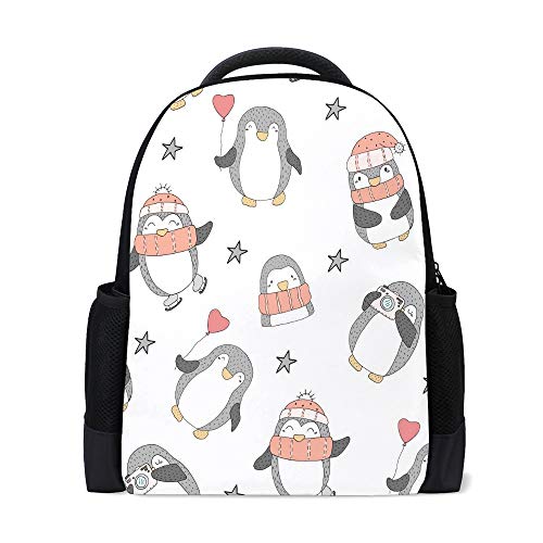 Sac à dos pingouin ergonomique contre le désordre pour étudiant et voyageur actif