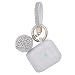 Apple Airpods Case Keychain, Filoto Airpods Silicone Glittery Case, Scratch Proof and Drop Proof Air Pods Protective Cover Skin with Shiny Ball Key Chain (Silver)