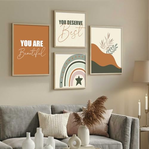 Image of kotart Modern Wall Art Framed Painting for Wall Decoration - Wall Paintings for Living Room, Bedroom - Wall Decor /Room Decor Set of 4 (Art 1, Small (10x13 or 10x10 inch))