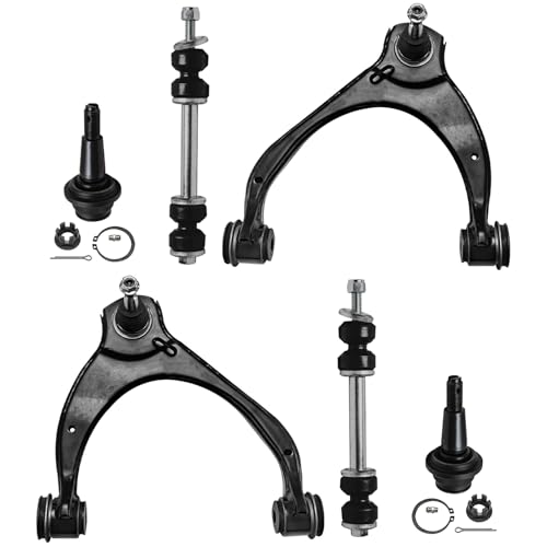 Image of Detroit Axle - 6pc Front End Kit for 2014-2018 Chevy Silverado 1500 GMC Sierra 1500, 2015-2019 Tahoe Suburban Yukon XL Escalade ESV 2 Upper Control Arms w /Ball Joints 2 Sway Bars 2 Lower Ball Joints