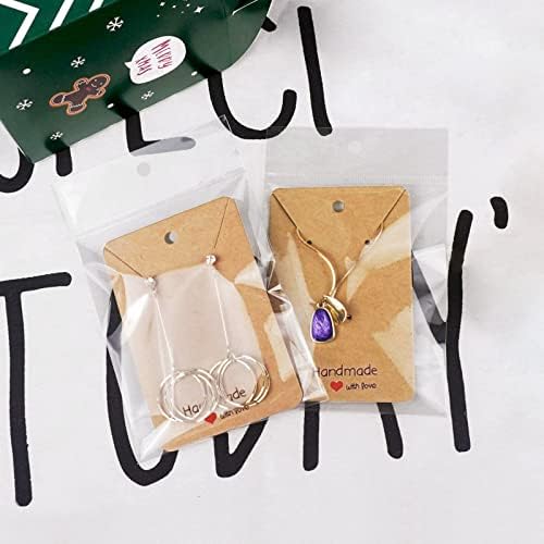 Earring Display Card,200 PCS Earring Display Card Set,Necklace Cards Holder,Necklace Display Cards (Brown)