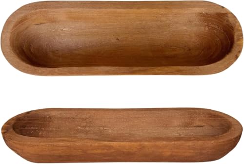 Phinicco 16“ Long Wood Dough Bowl 16 x 5 x