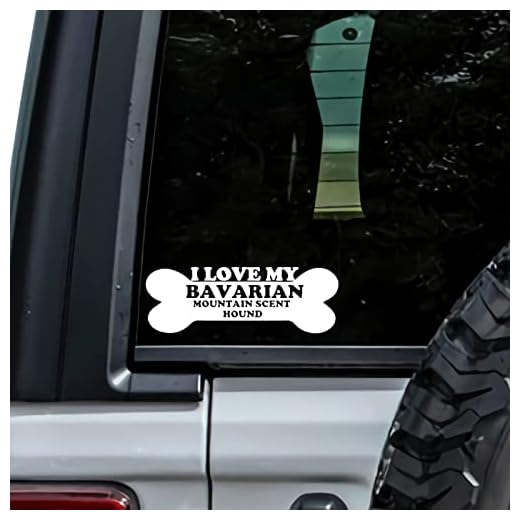 MHDStickerCo I Love My Bavarian Mountain Scent Hound Dog Bone Vinyl Decal Sticker Custom Truck Bumper Window Laptop Car Notebook Mug Tumbler Gift Family