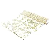 Champagnergoldener Tischläufer - 28CM×460CM Tüllstoff Tischläufer Papier Rolle, Champagnergold Deko kann als deko Hochzeit, Advent, Weihnachten, Muttertag, Karneval, etc. verwendet Werden