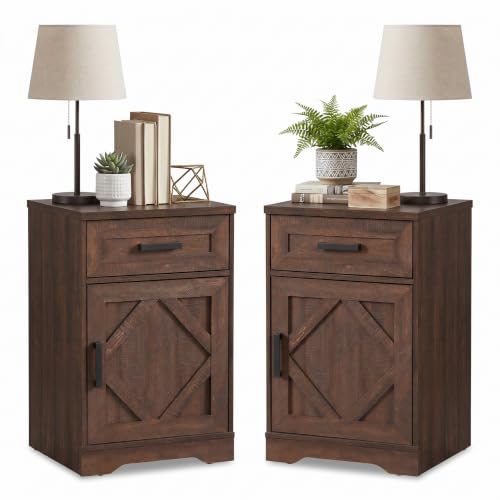 Image of WAMPAT 32 inch H Vintage Farmhouse Style End Table Set of 2