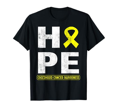 Hope Childhood Cancer Awareness Men Women Kids Ribbon T-Shirt