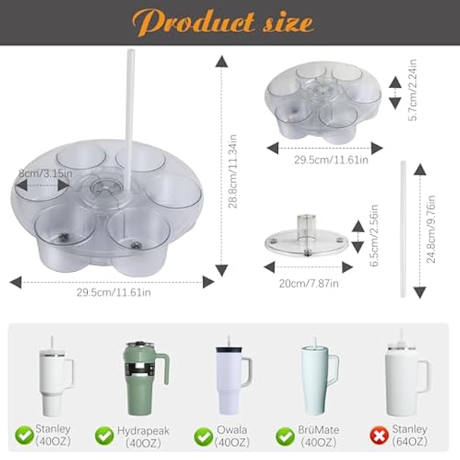 Water Bottle Storage Organizer, Kitchen Cabinet Turnable Cup Holder for Stanley 30/40oz, Water Bottle Storage Rack for Gift