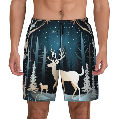Short de bain léger pour plage et piscine motif cerf de Noël