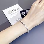 5.2-17 Carats Moissanite Diamond Tennis Bracelet for Women Men 18k White Gold Gold Plated 925 Sterling Silver Bracelet 3mm/4mm/5mm DEF Color VVS Round Cut Lab Created Moissanite Diamond Bracelet with GRA Certificate - Image 3