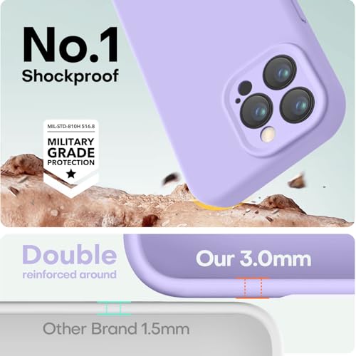 Image of LOVE 3000 Designed for iPhone 16 Pro Max Case, Premium Silicone with [Soft Anti-Scratch Microfiber Lining] Shockproof Protective Phone Case for Men Women Girls 6.9 inch, Light Purple