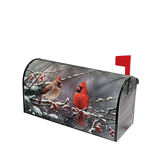 image for Wellwealth Cardinals Winter Mailbox Cover Magnetic Standard Size 21