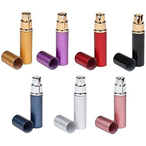 enjoydeal Paquete de 7 botellas atomizadoras de perfume, 6 ml, botella atomizadora recargable portátil para después del afeitado, para bolso de viaje (1 juego-7 colores), 7 colores, Talla única