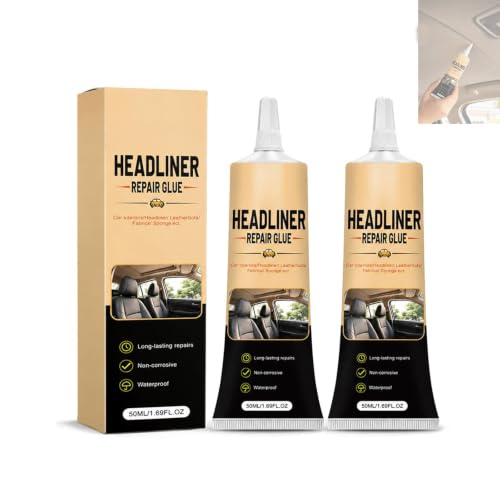 Headliner Repair Glue Kit, 2 PCS Waterproof Car Roof Liner Fabric Adhesive