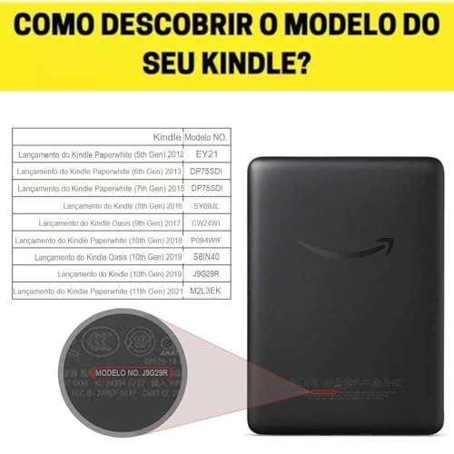 Capa Compatível com Kindle 11º Geração Paperwhite 6.8 2021 Diversas Cores Função ON/OFF ((Não compat