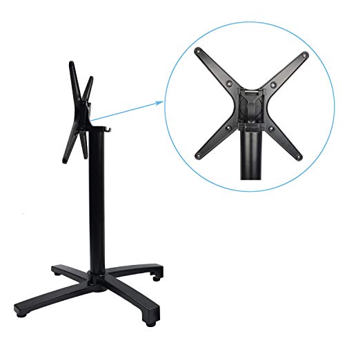 Yuanshi Restaurant X-Table Base (28") With Flip Top Mechanism - Aluminum, Folding Multi-Purpose Table Base, Nesting Storage, Dining Height Table Base (Black) #TOP6