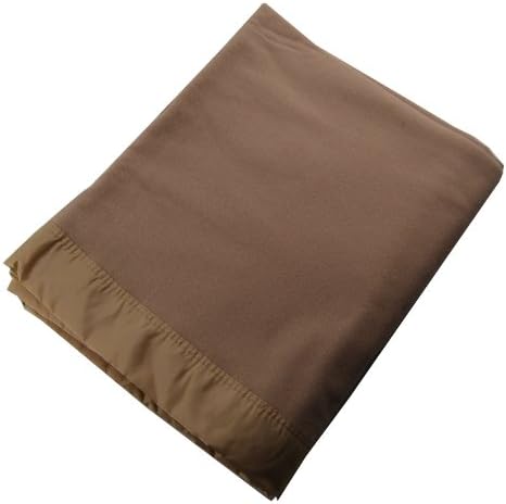 John Atkinson Princess Summer Weight 100-Percent Merino Wool Heirloom Blanket, King, 90-Inch by 109-Inch, Latte