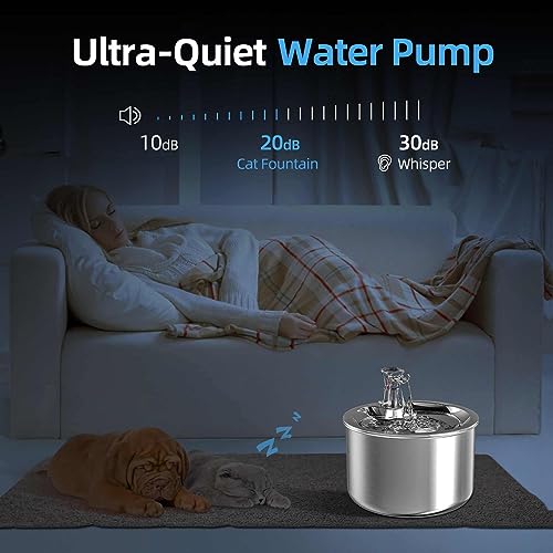 Fuente para gatos Kitty Spout 2L acero inoxidable miniatura 5