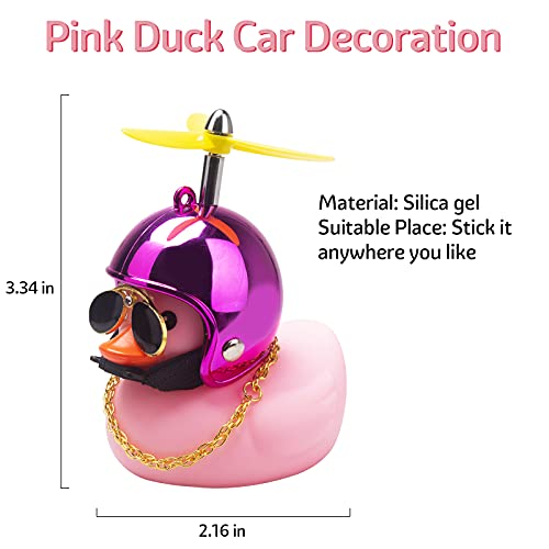 image for wonuu Pink Duck Car Dashboard Decorations Rubber Duck Car Ornaments Co