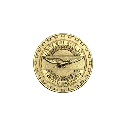 Image of Zenith Gold 3D Metal Wheel Chip Emblem (Single) | 24K Triple Gold Plated Solid Metal Wheel Chip Emblem, 2.25 inch | Designed for Lowriders with Recessed Knock Off Spinner Caps