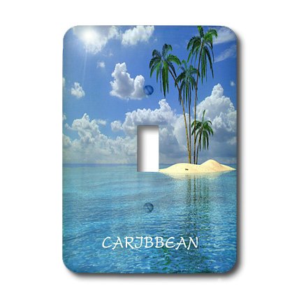 Interrupteur à bascule simple pour chambre motif mer des Caraïbes