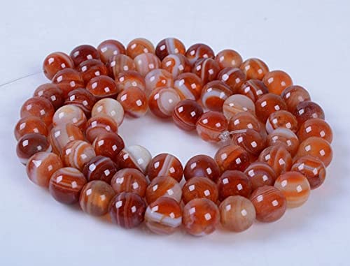 Perles agate veines rouges 6mm LKBEADS pour création de bijoux de 40cm