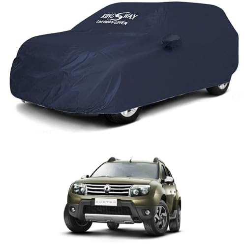 Image of KINGSWAY Accessories Waterproof Car Cover Only Compatible with Duster Year 2012 to 2014, Mirror Pockets, Bird Poop, All Weather, Scratch and UV Protection Car Body Cover, Grey