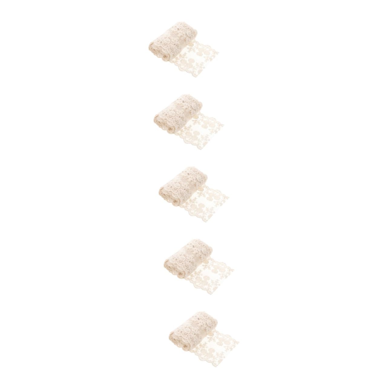 Housoutil 5 Rollos Lazo de Encaje Negro sin Elasticidad para Costura DIY Cinta Decorativa de Metros con Diseño para Vestidos Ropa y Manualidades