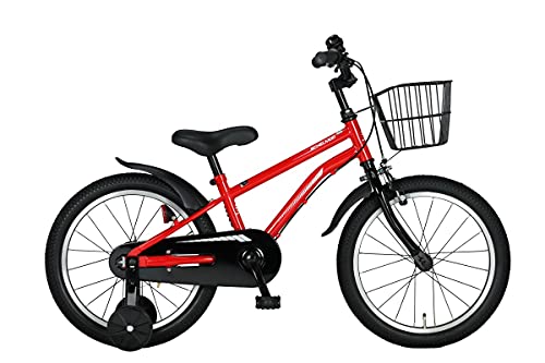 ARCHNESS 子供用自転車 18インチ キッズバイク カゴ 補助輪付き 幼児自転車 B18 (付属品なし, レッド)