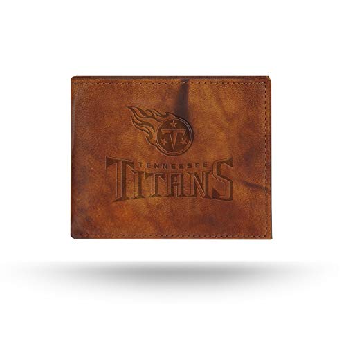 Rico Industries NFL Embossed Leather Billfold Wallet with Man Made Interior, Tennessee Titans, 3.25 x 4.25 inches