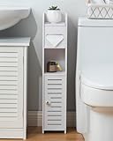 AOJEZOR Toilet Paper Holder Stand: Small Bathroom Cabinet Storage for Small Spaces