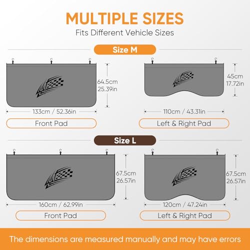Tiansiao Fender Covers for Mechanics,3 Pcs Microfiber Leather Fender Protector Mats with Stronger Magnets & Hooks for Mechanics Sedans,Trucks and SUVs Gray M