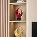 FJS Modern Red Statue Living Room Decor, Abstract Art Table Decor Accents, Resin Sculptures Home Decorations for Table Bookshelf TV Stand Living Room Dining Room Office