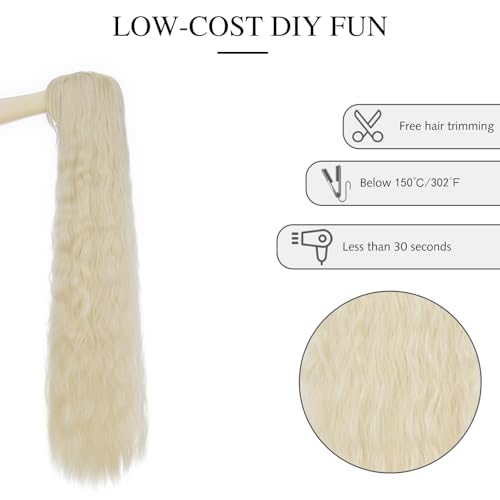 Image of Rose bud Rapunzel Wigs Long Wavy Curly Wig with Fringe Blonde Wigs for Women Cosplay Costume Synthetic 39 inch Lolita Wig