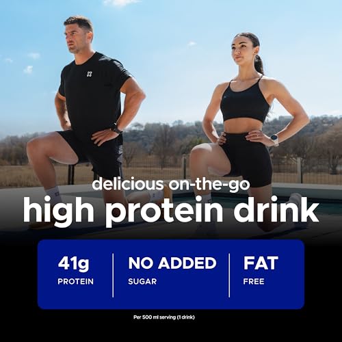 USN Protein Fuel 40 High Protein Shake 6 x 500ml – Ready-to-Drink Shakes with 41g Protein - No Added Sugar and Suitable for Vegetarians – Perfect On-the-Go – Strawberry Flavour