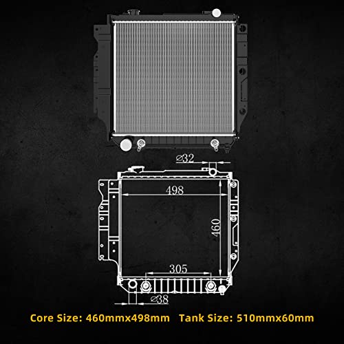 Image of DWVO Radiator Complete Radiator Compatible with 1991-2006 Jeep Wrangler L6 4.0L 2003-2006 Wrangler L4 2.4L 1987-2002 Wrangler 2.5L L6 1987-1990 Wrangler 4.2L L6 CU2101