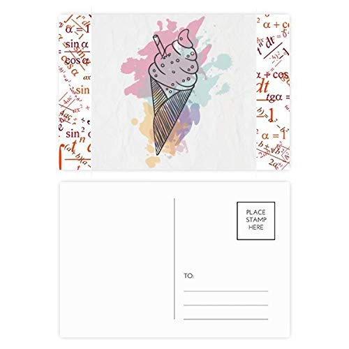 Cartes postales aquarelle crème glacée 20pcs pour ne plus manquer de cartes Merci