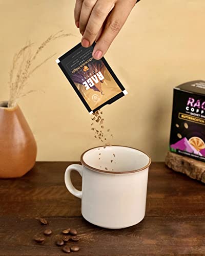 Image of Rage Coffee - Instant Coffee Sachet Pack | Butterscotch Delight Flavoured Coffee | Pack of 30 coffee sachets | 100% Arabica Coffee Beans | Great coffee anytime, anywhere