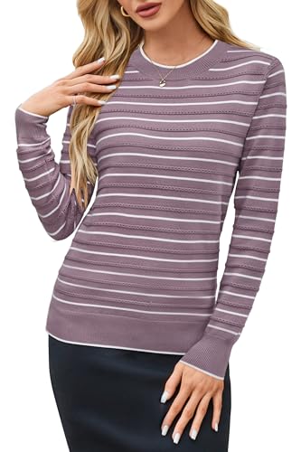 Image of Arach&Cloz Women's Soft Knit Sweater Fall Dressy Casual Pullover Tops