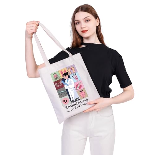 MEIKIUP Funeral Director Gift In My Embalmer Era Tote Bag Morgue Themed Gift Embalmer Life Canvas Bag Mortuary Science Gift4