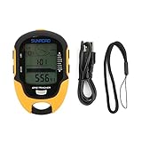 Keenso Altímetro electrónico GPS para Exteriores, FR510 ABS IPX4 Grado Impermeable Medidor de altitud para navegación al Aire Libre Temperatura Humedad Brújula GPS Altímetro electrónico